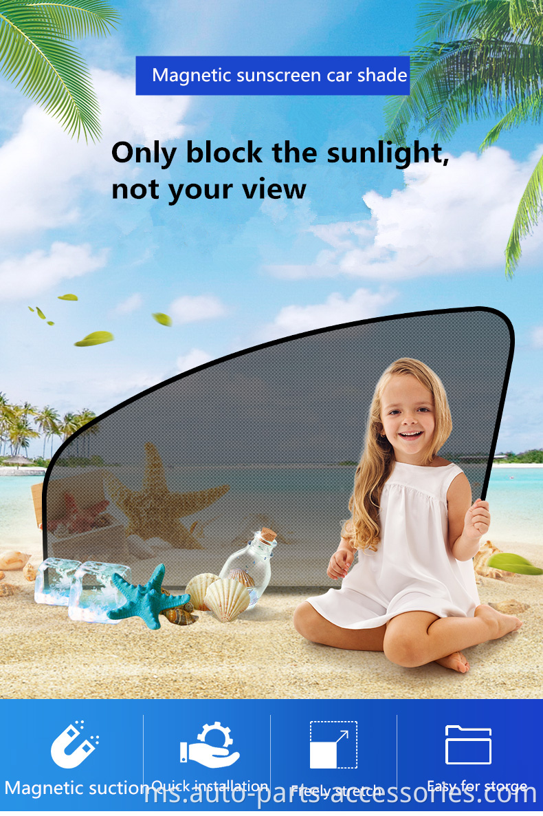 Tingkap Bahagian Belakang Anti UV Rays Penebat Haba Hitam 2020 Sunshade Sun Visor yang disesuaikan